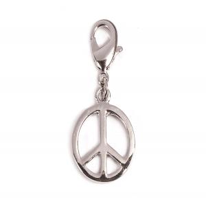 Lobster clasp with peace symbol 20mm